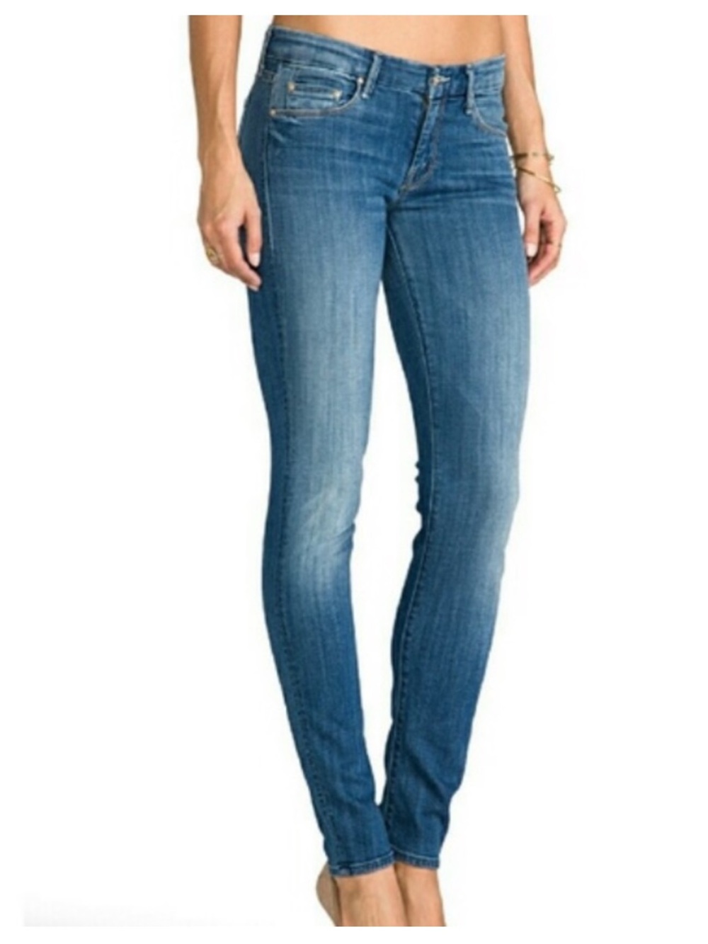 MOTHER Medium Kitty Wash Cotton Blend The Looker Skinny Wash Jeans Pants Sz. 29